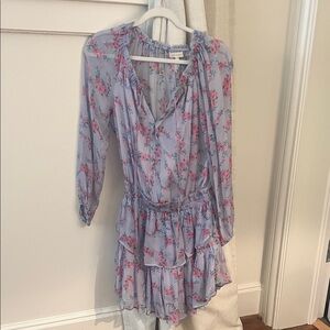 LoveShackFancy Pastel Floral Dress with Ruffles